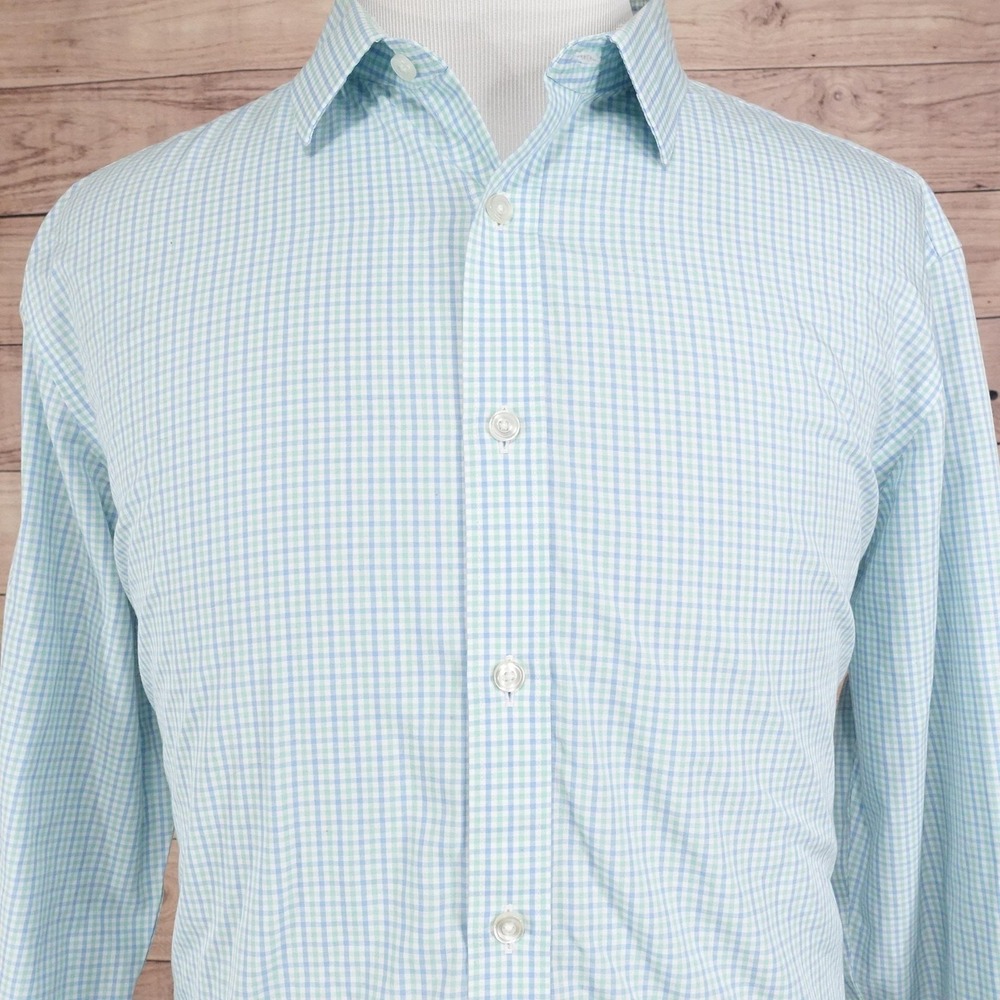 UNTUCKit Shirt Mens 2XL Blue Check Long Sleeve Button-Up Wrinkle Free